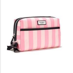 Victoria’s Secret Pink and White Stripe Beauty Bag